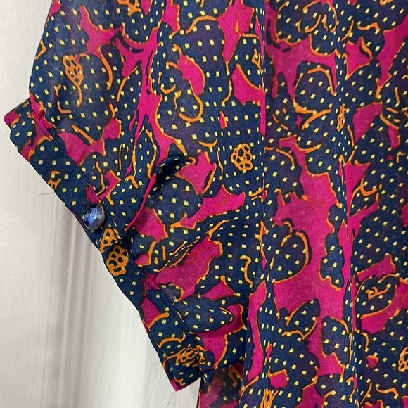 Navy Patterned vintage style dress by I love H81 size Small - Picture 8 of 10